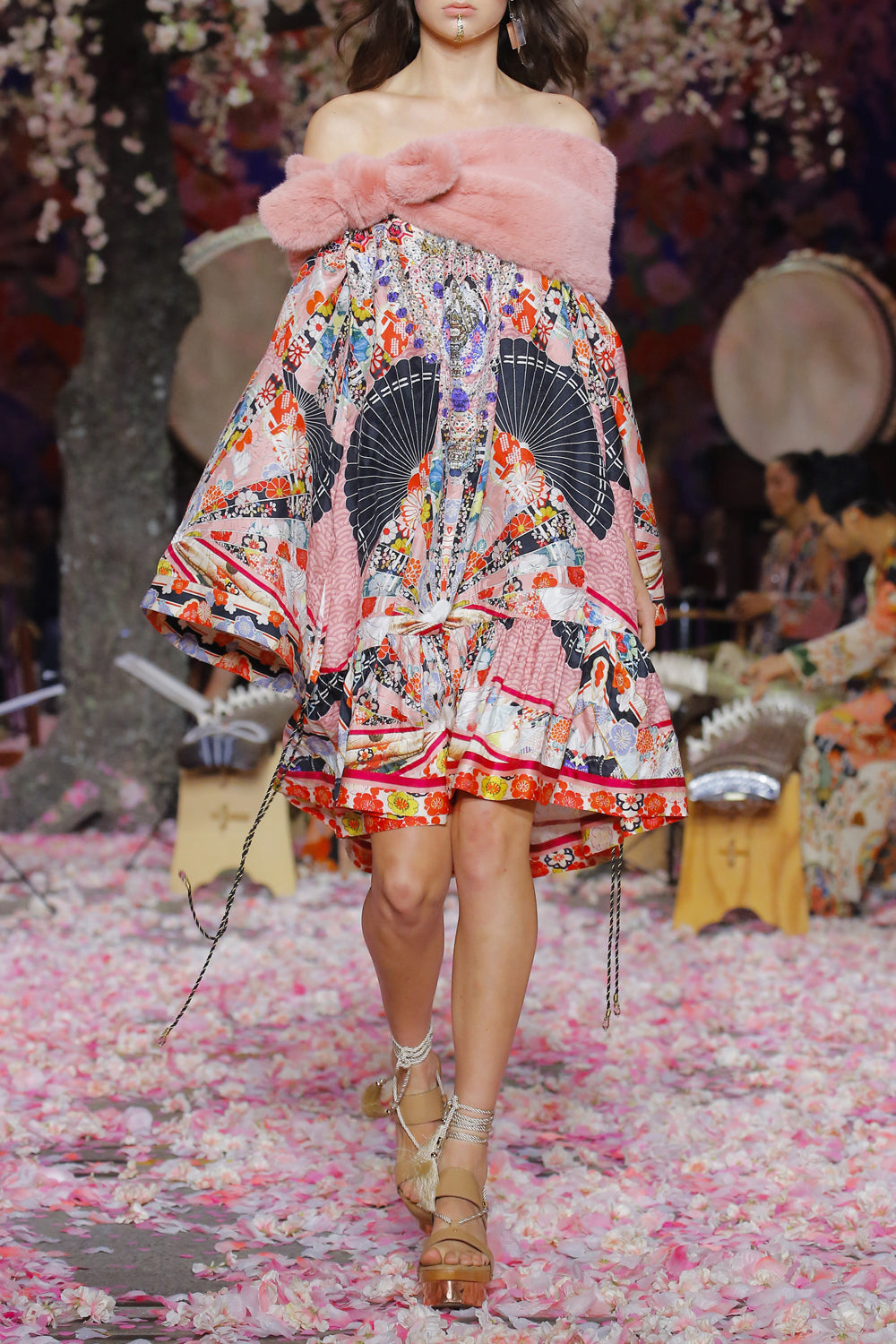 CAMILLA POSTCARDS FROM MARS OFF SHOULDER FRILL HEM DRESS