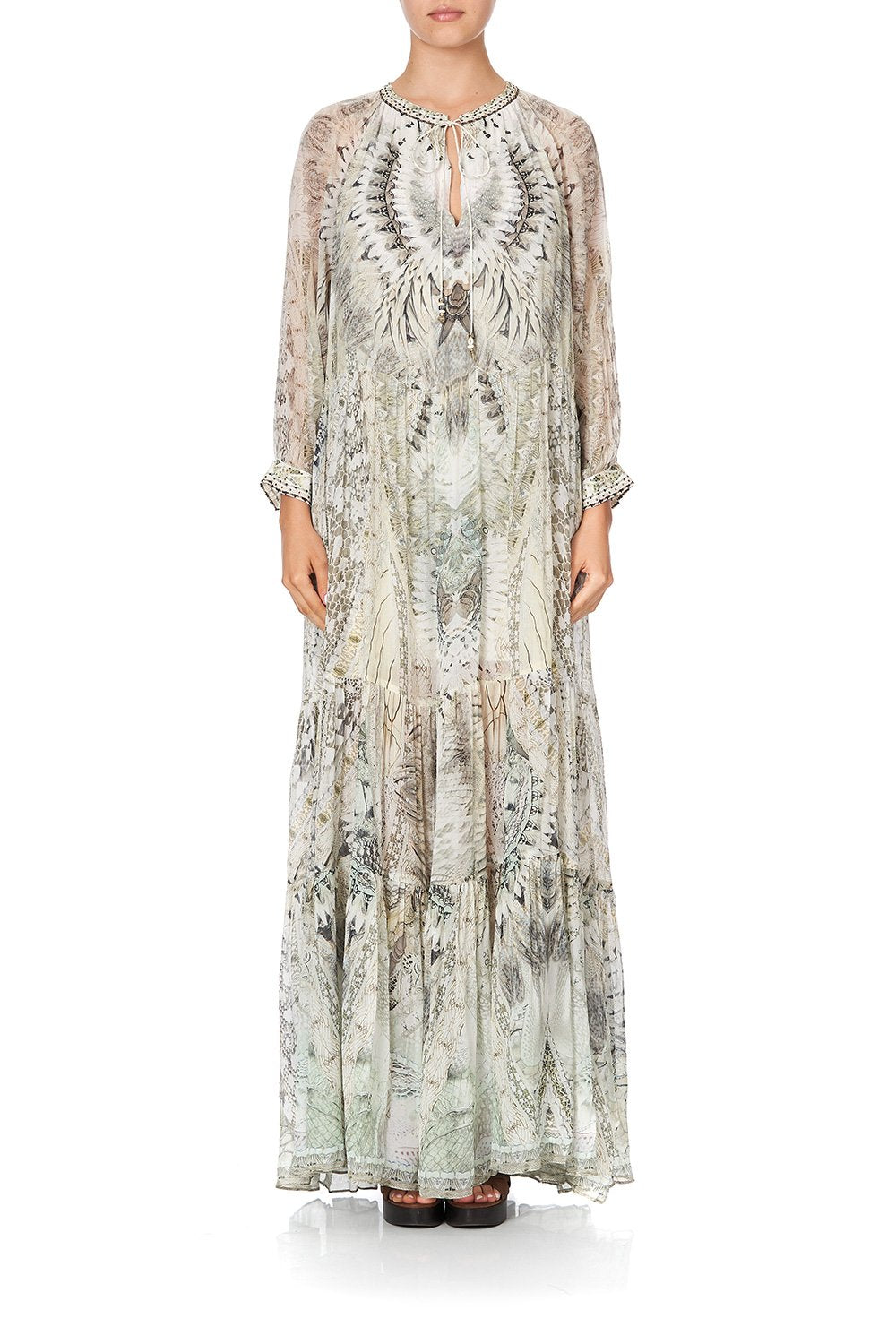 LONG GATHERED PANEL DRESS DAINTREE DREAMING