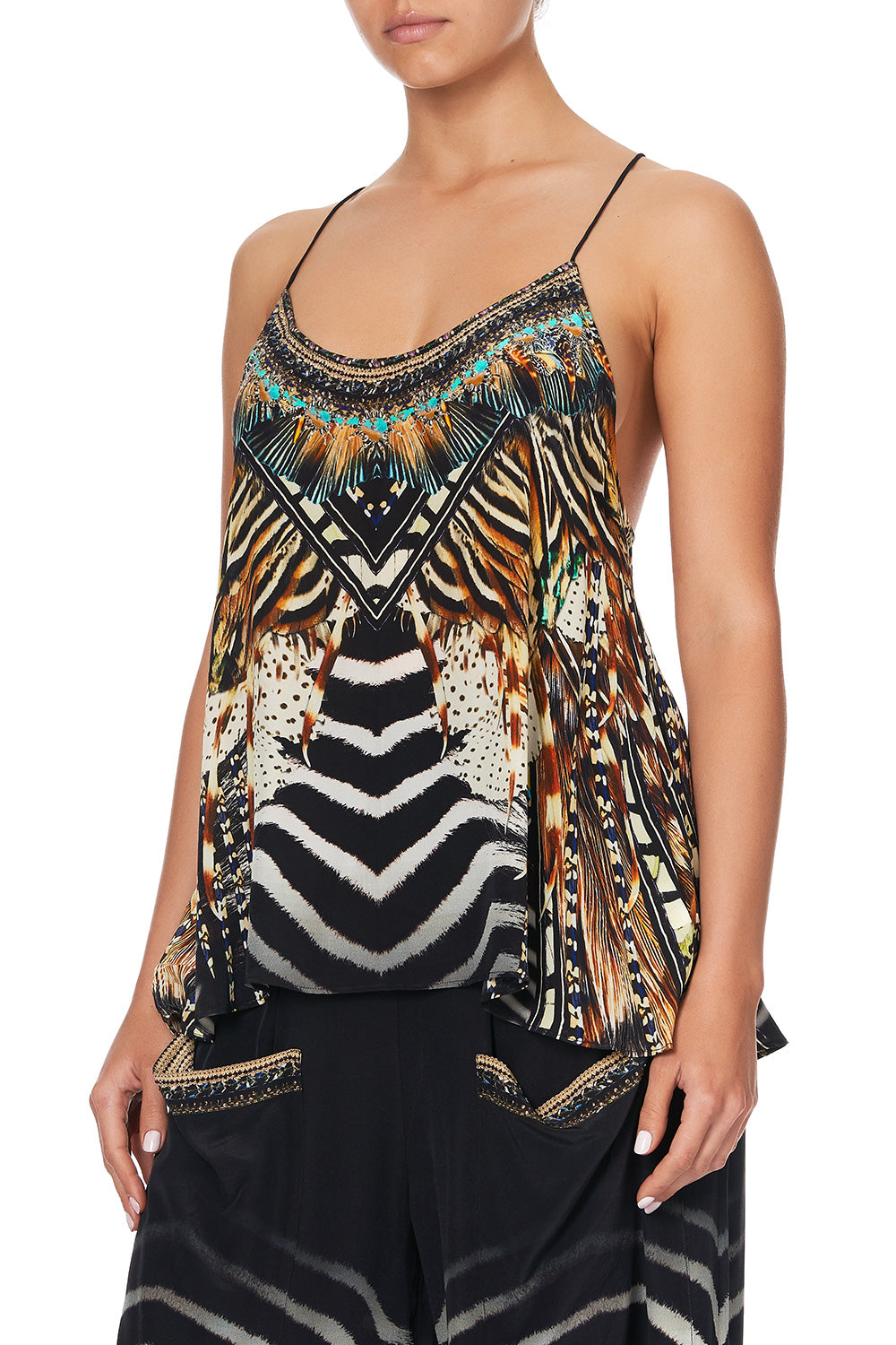 T BACK SHOESTRING TOP LOST PARADISE