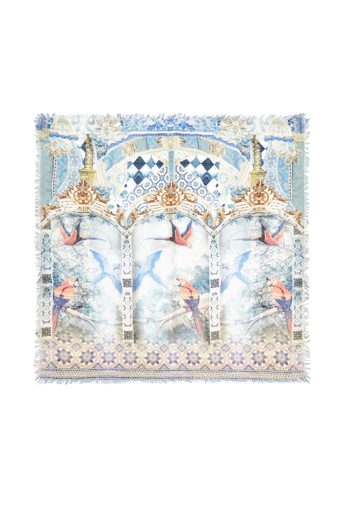 LOVERS DREAM SHEER SCARF W RAW EDGE