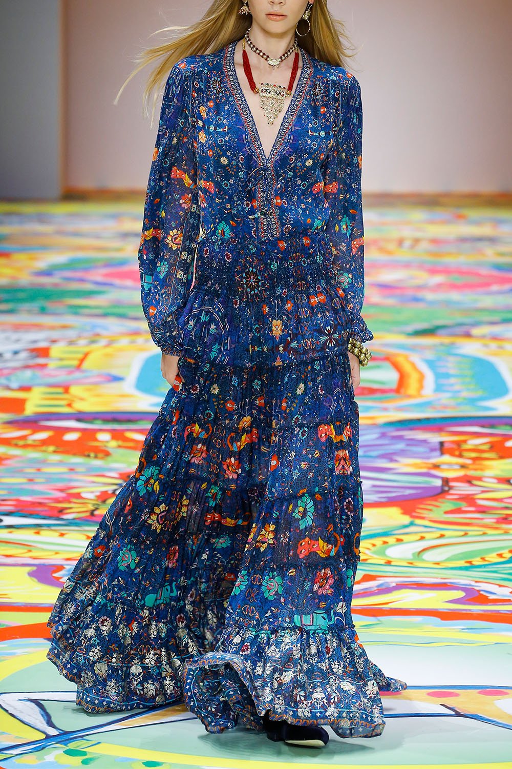 KINDNESS KALEIDOSCOPE SHEER TIERED CIRCLE SKIRT