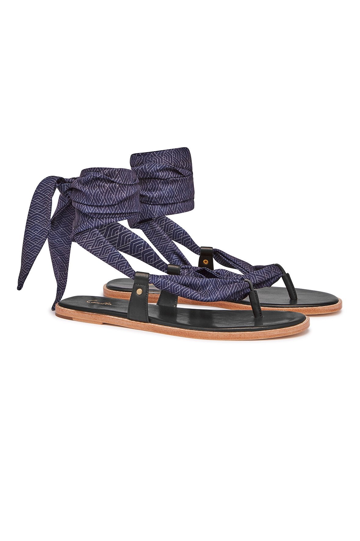 CAMILLA FARAWAY FLORALS FABRIC TIE SANDAL