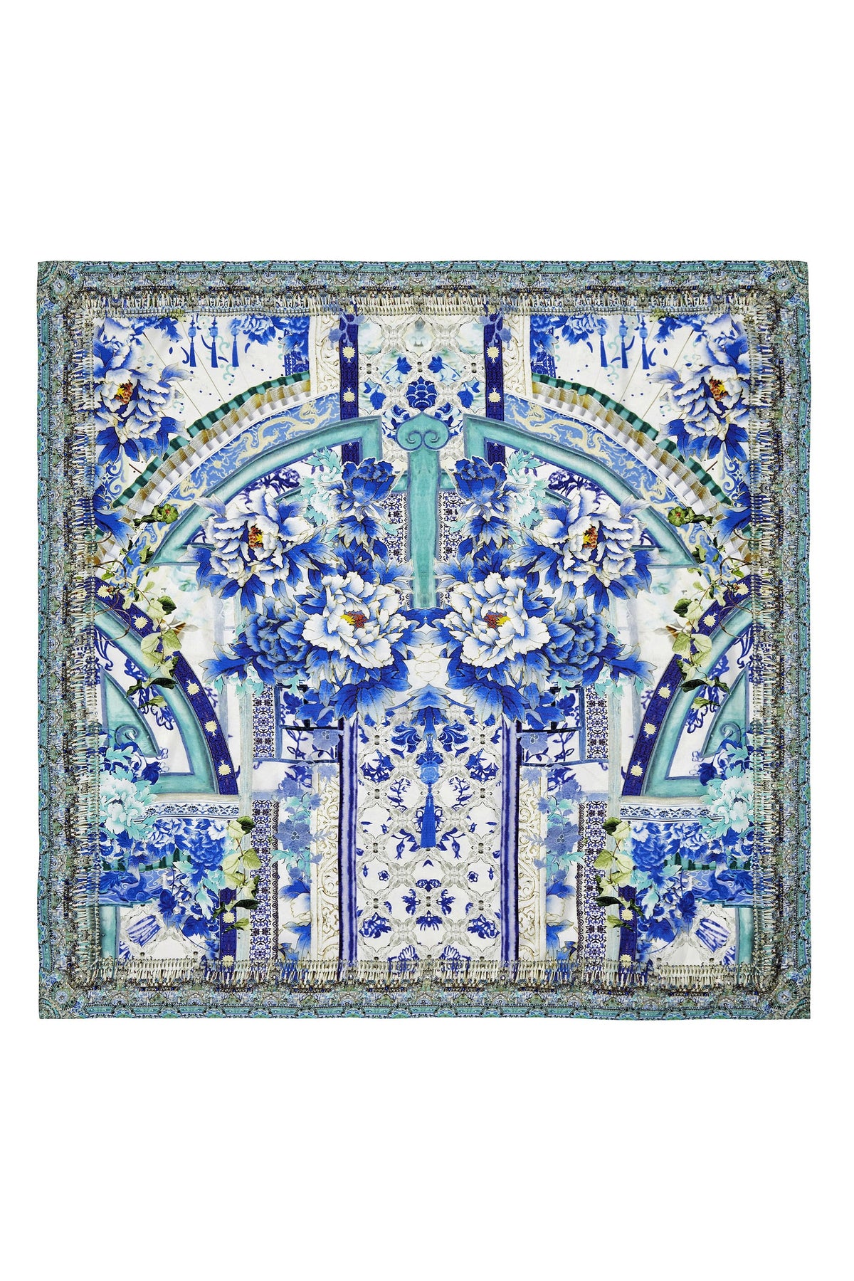 PORCELAIN PARADISE LARGE SQUARE SCARF