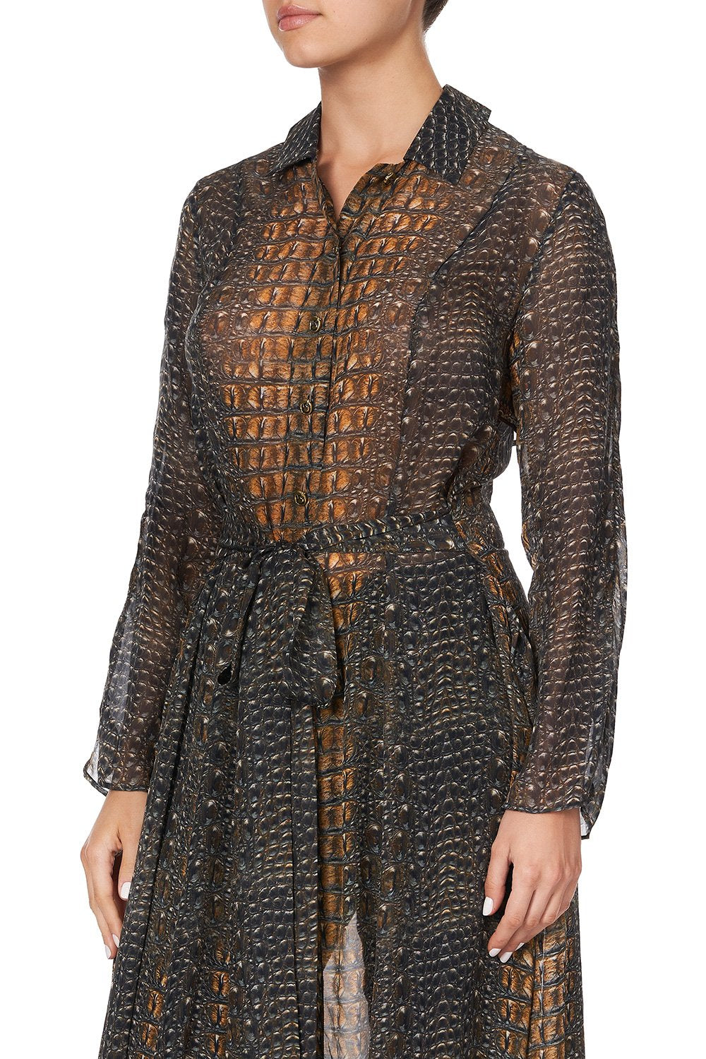 PRINTED TRENCH CROCODILE ROCK