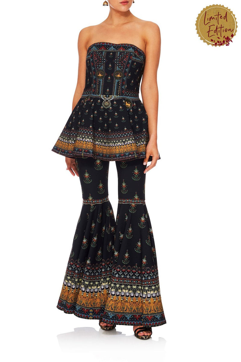 Champagne bette peplum corset and pants