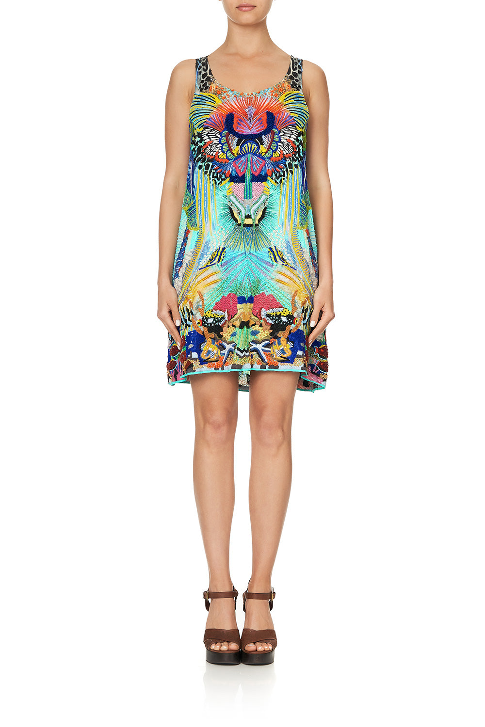 ROUND NECK A-LINE DRESS REEF WARRIOR