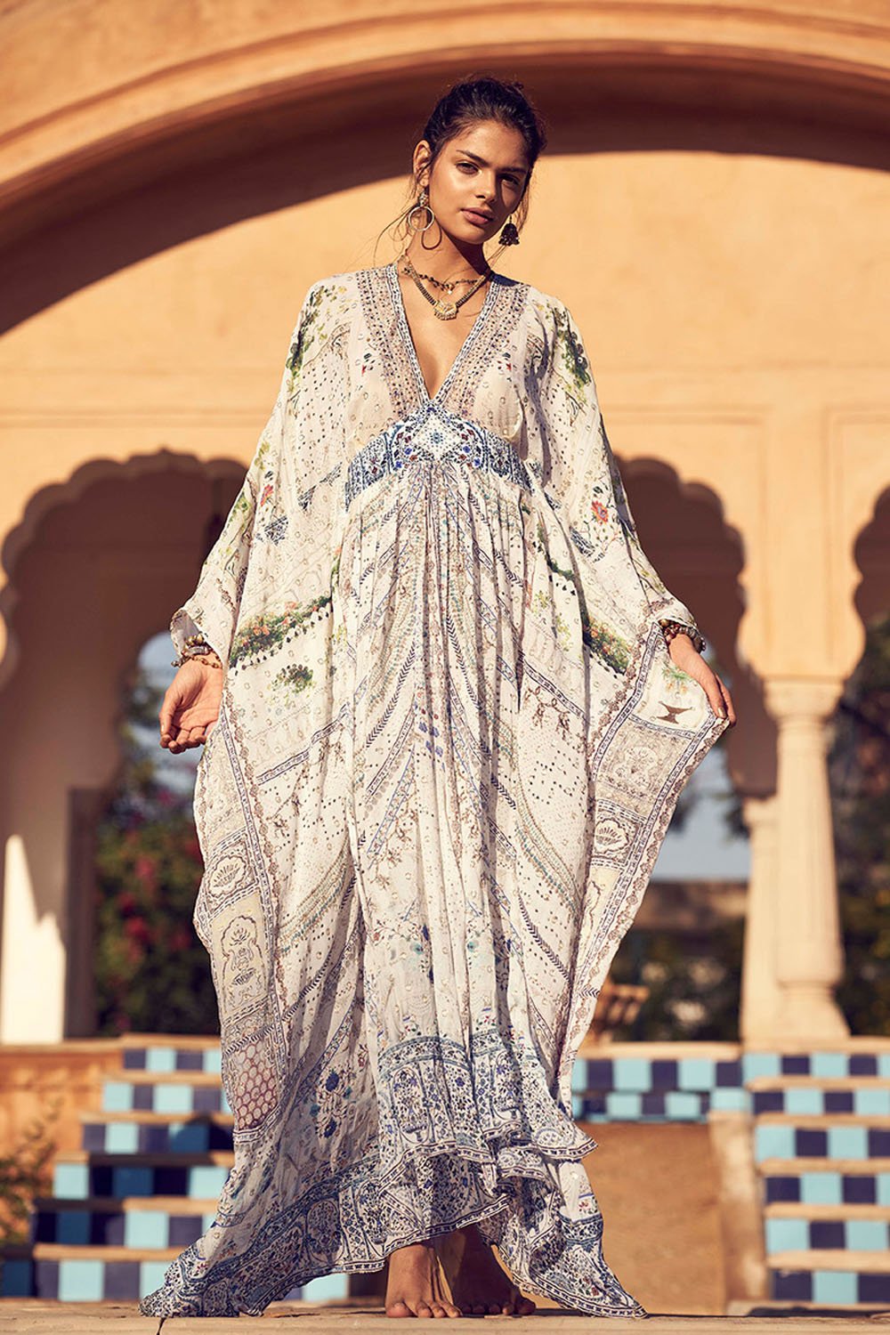 BREAKFAST WITH SILVIA LONG KAFTAN W WAISTBAND