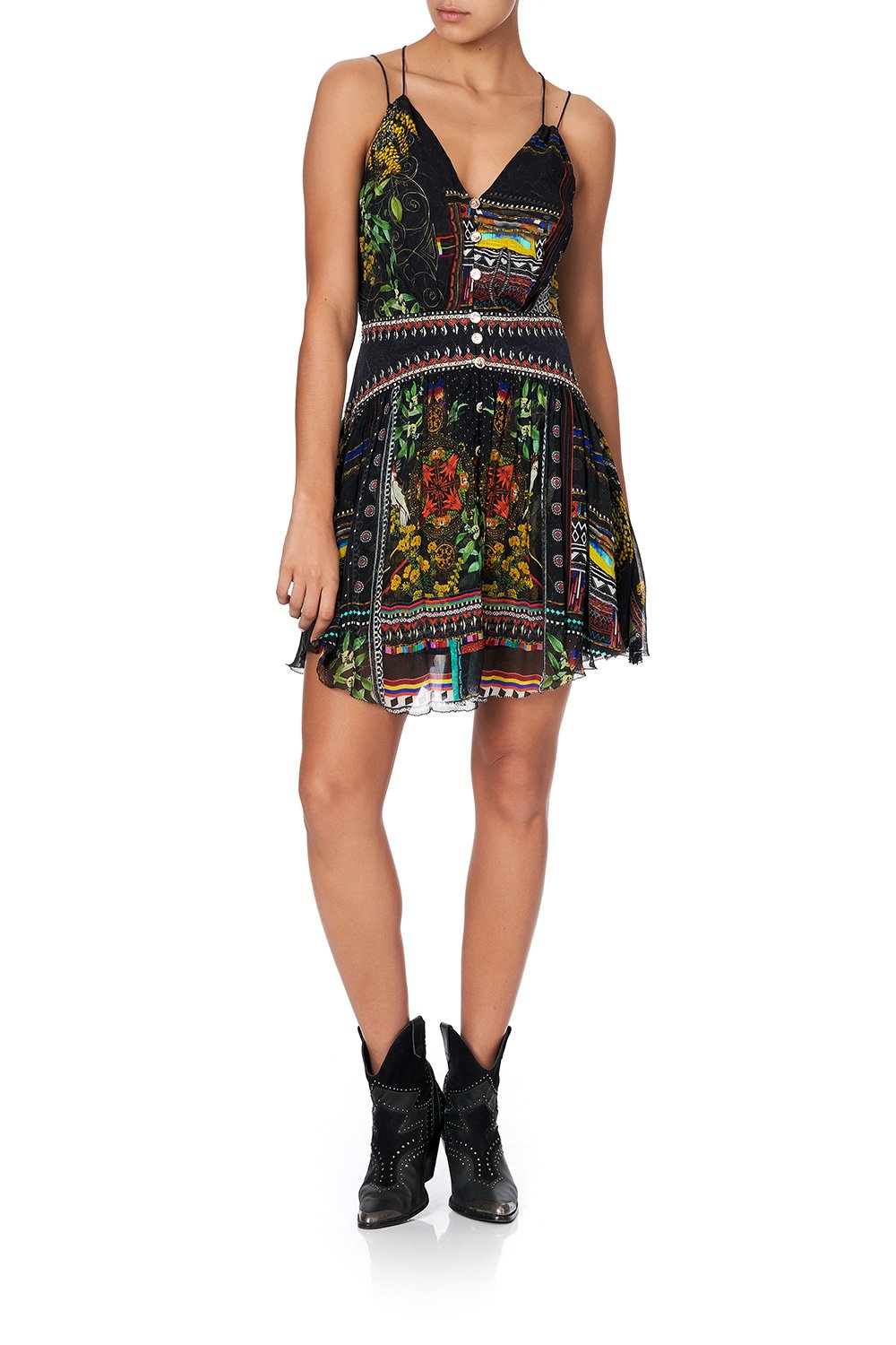 SHORT DRESS WITH SHAPED WAISTBAND BLACKHEATH BETTY