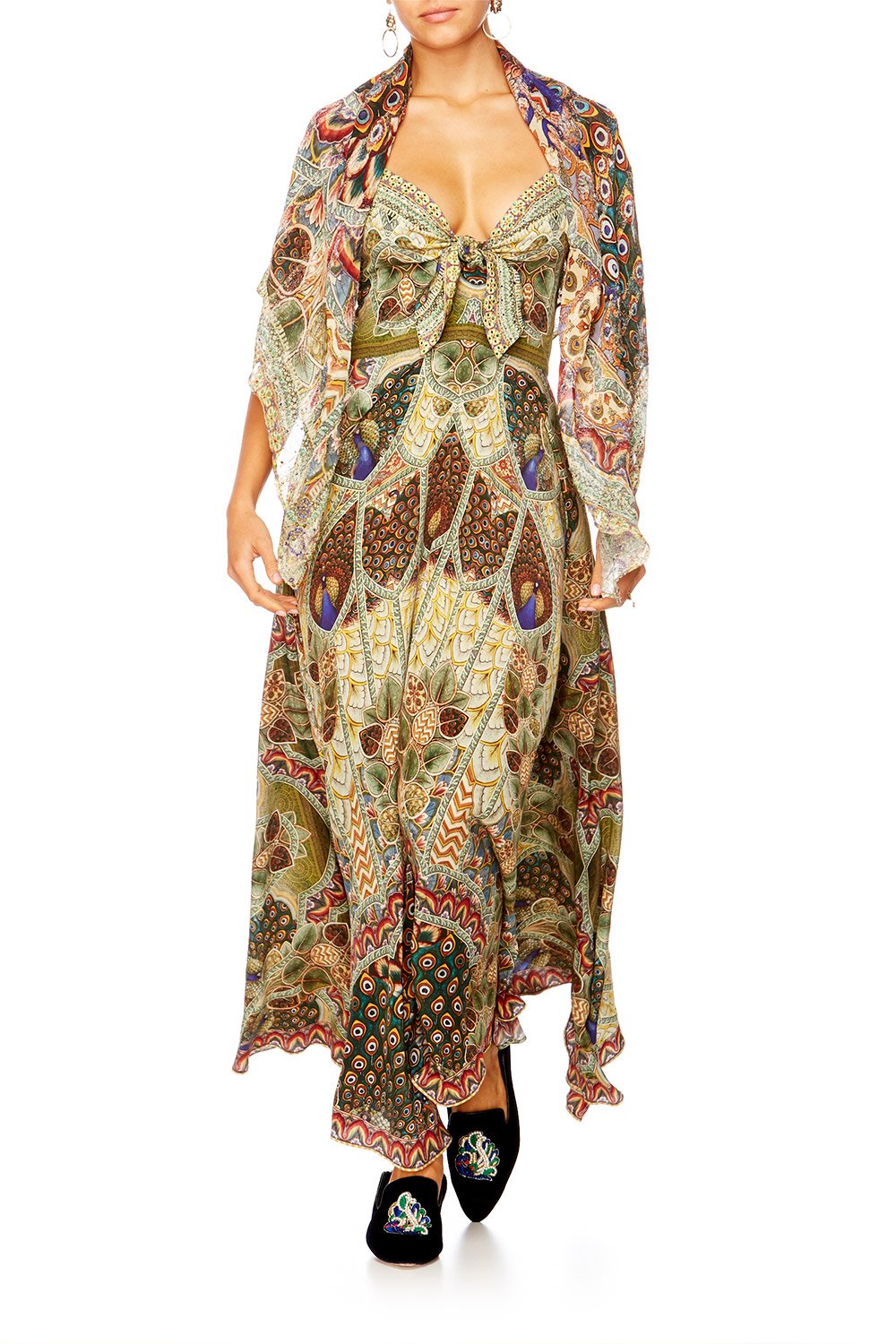 ECHOES OF ENCHANTMENT LONG DRESS W TIE FRONT