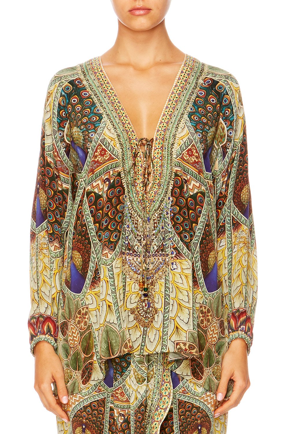 ECHOES OF ENCHANTMENT LACE UP BLOUSE