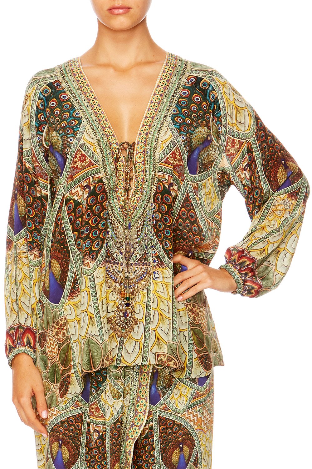 ECHOES OF ENCHANTMENT LACE UP BLOUSE