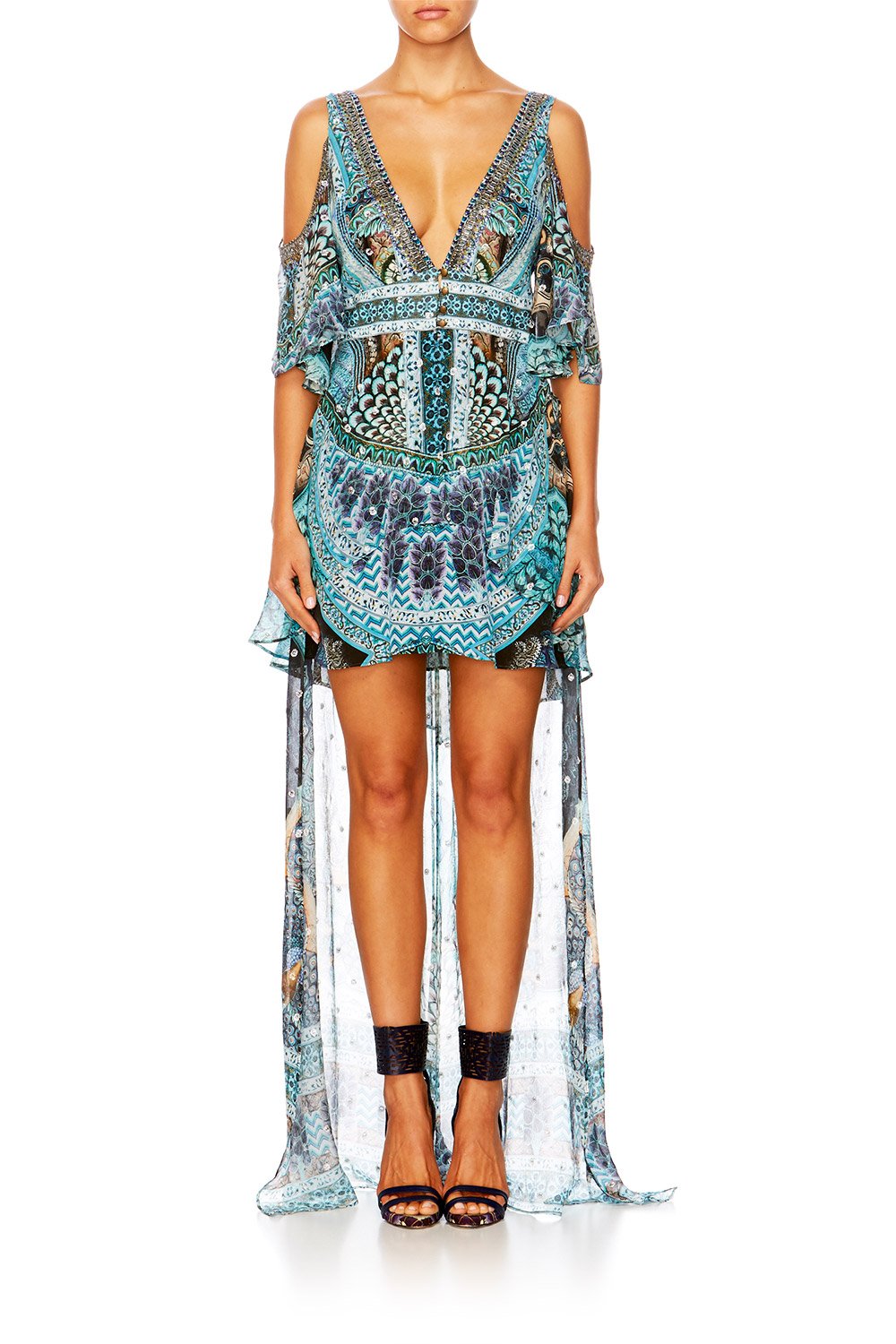 TURN ON THE CHARM PEPLEM OVERLAY SHORT DRESS