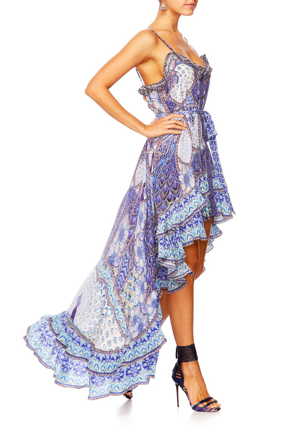 CAMILLA WINGS TO FLY HIGH LOW BUTTON DOWN DRESS