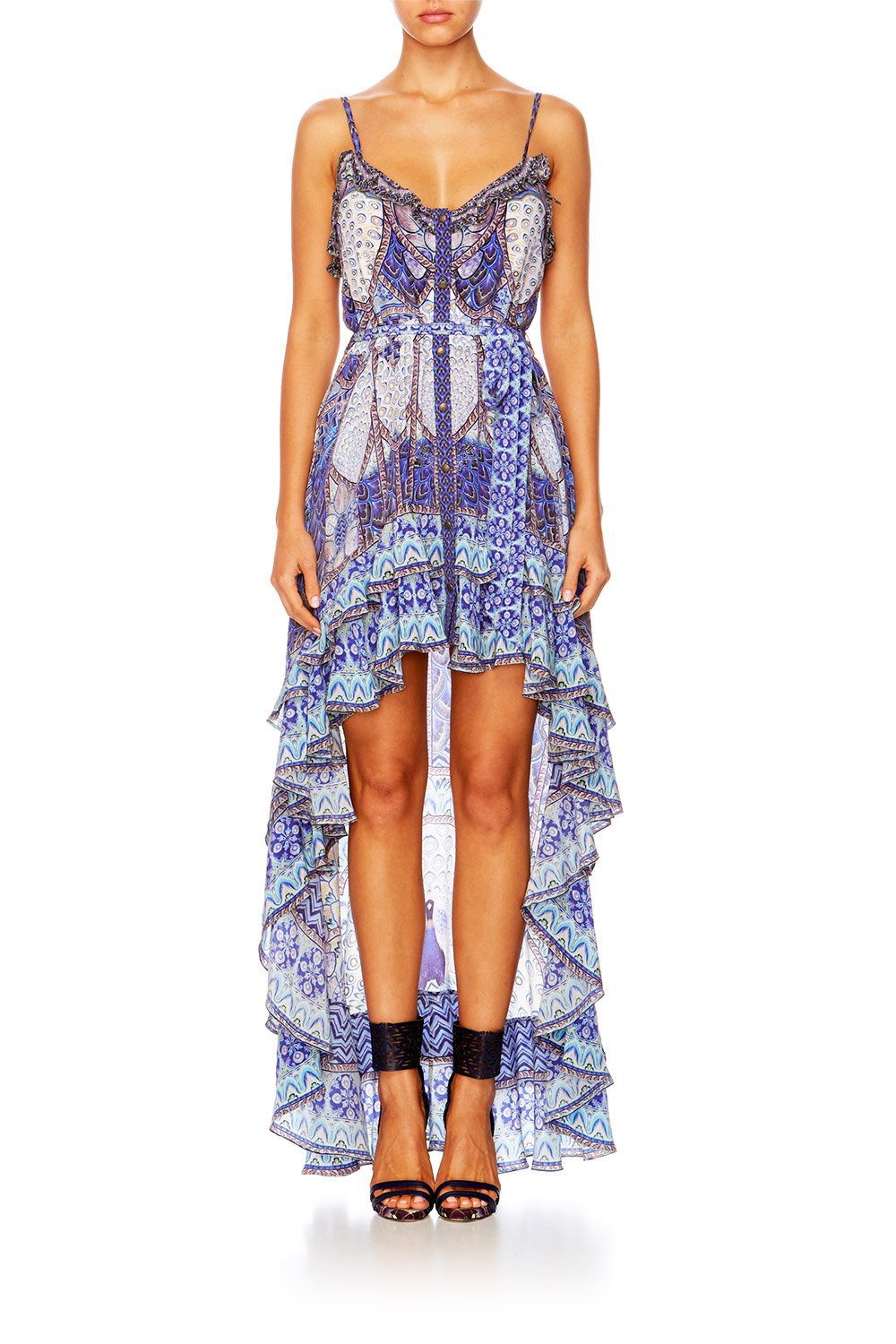 CAMILLA WINGS TO FLY HIGH LOW BUTTON DOWN DRESS