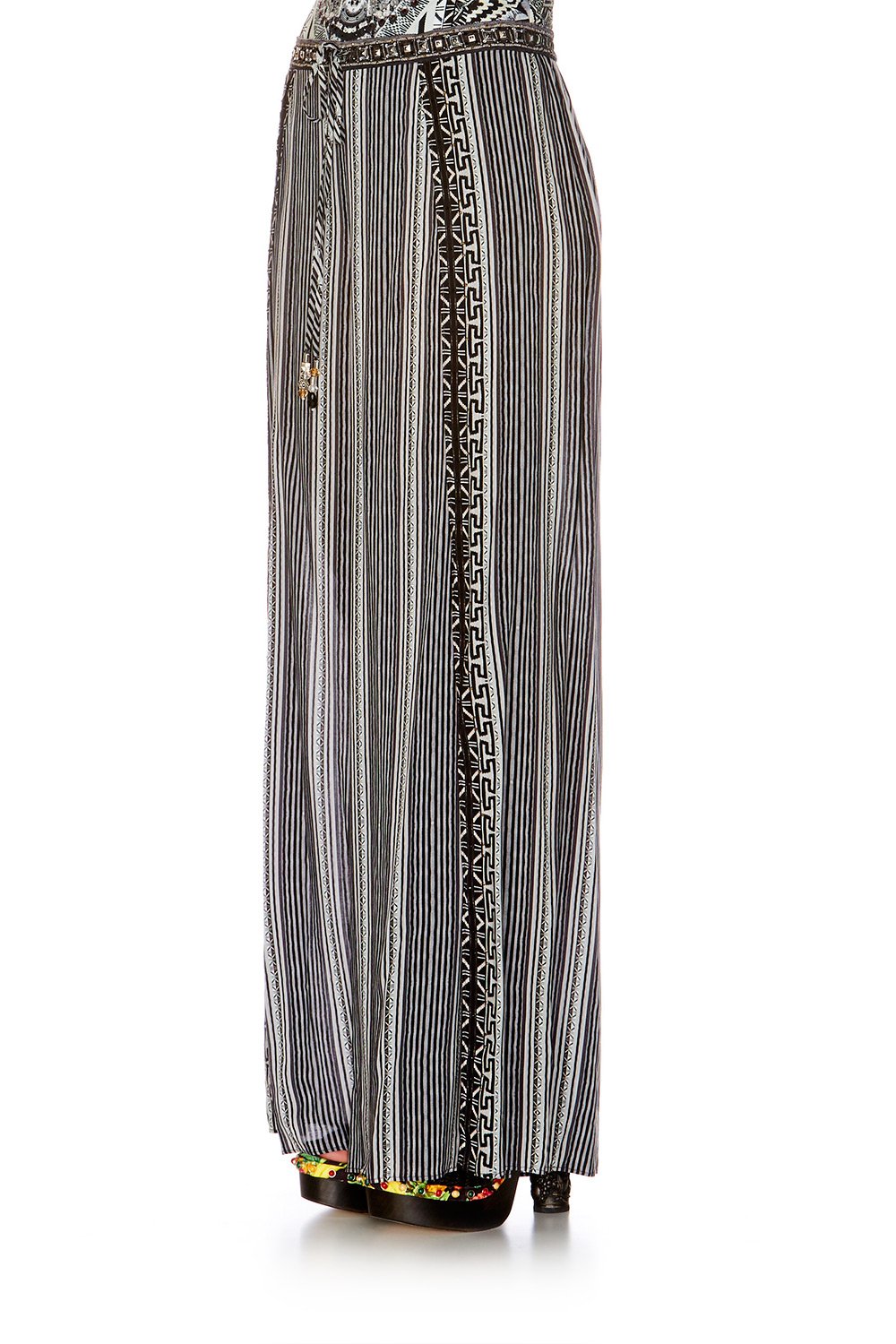 TRIBAL THEORY SPLIT PANT W DRAWSTRING WAIST