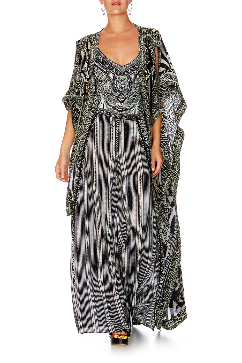 TRIBAL THEORY SPLIT PANT W DRAWSTRING WAIST