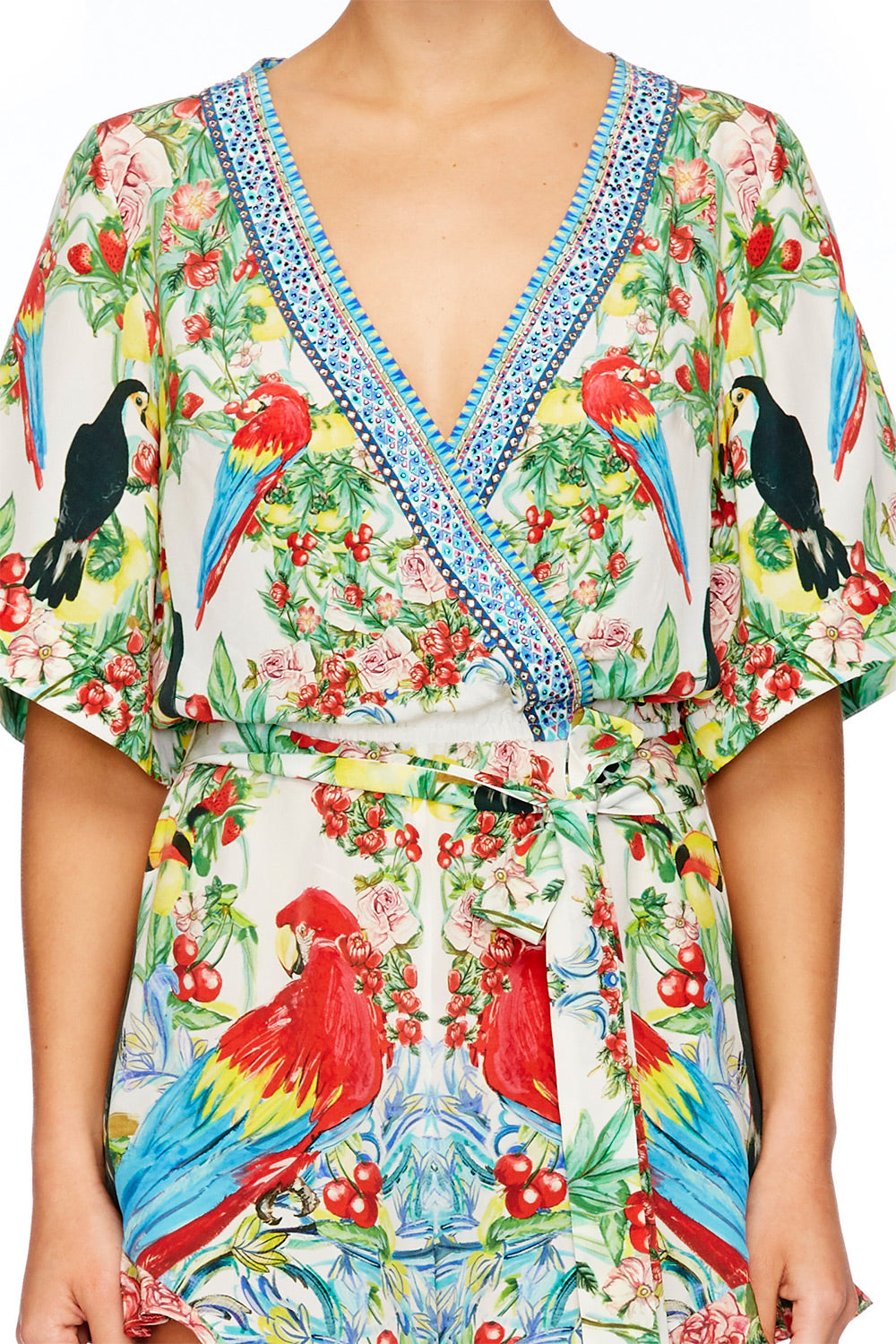 ONE FLEW OVER CROSS OVER FRILL HEM PLAYSUIT