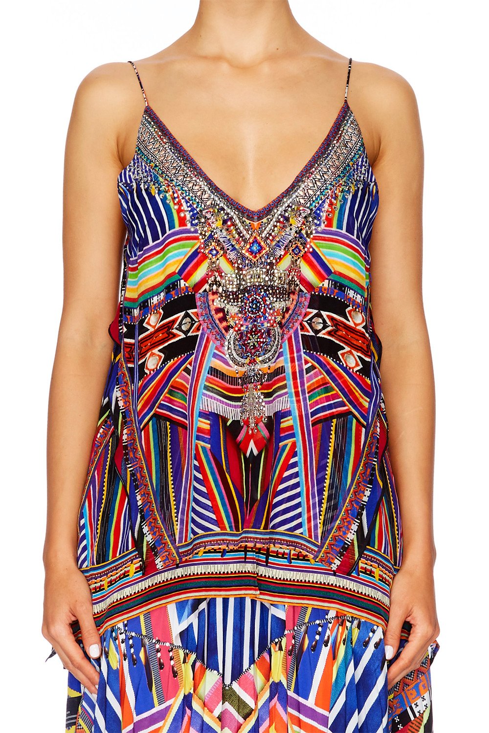 TSACHILA BLESSING MULTI LAYER V NECK TOP