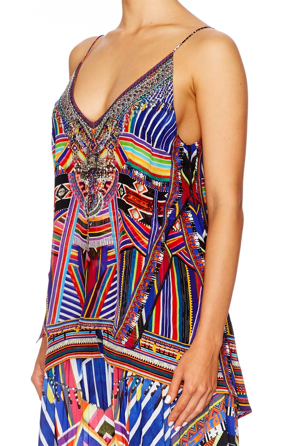 TSACHILA BLESSING MULTI LAYER V NECK TOP