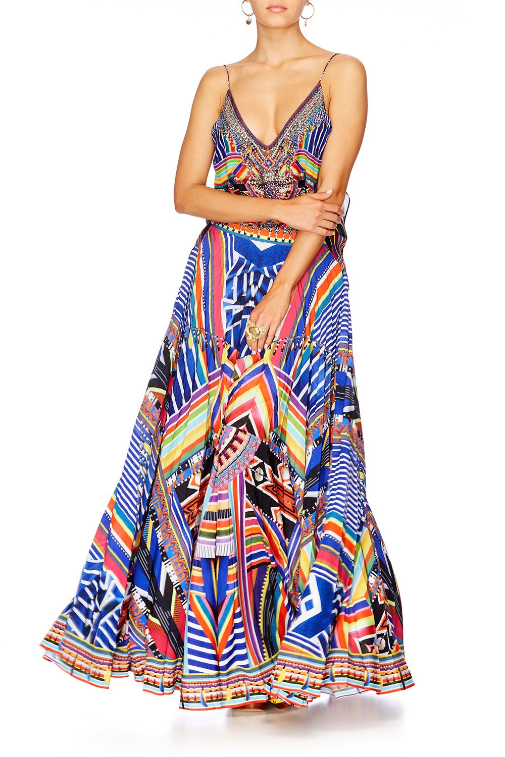 TSACHILA BLESSING MULTI LAYER V NECK TOP