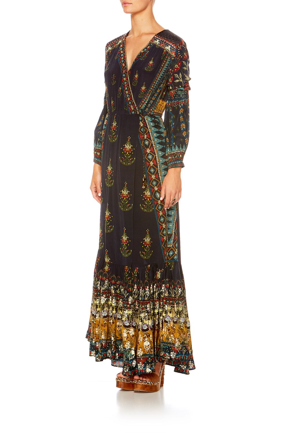 BLISS OF BOHEMIA QUILTED YOKE WRAP DRESS