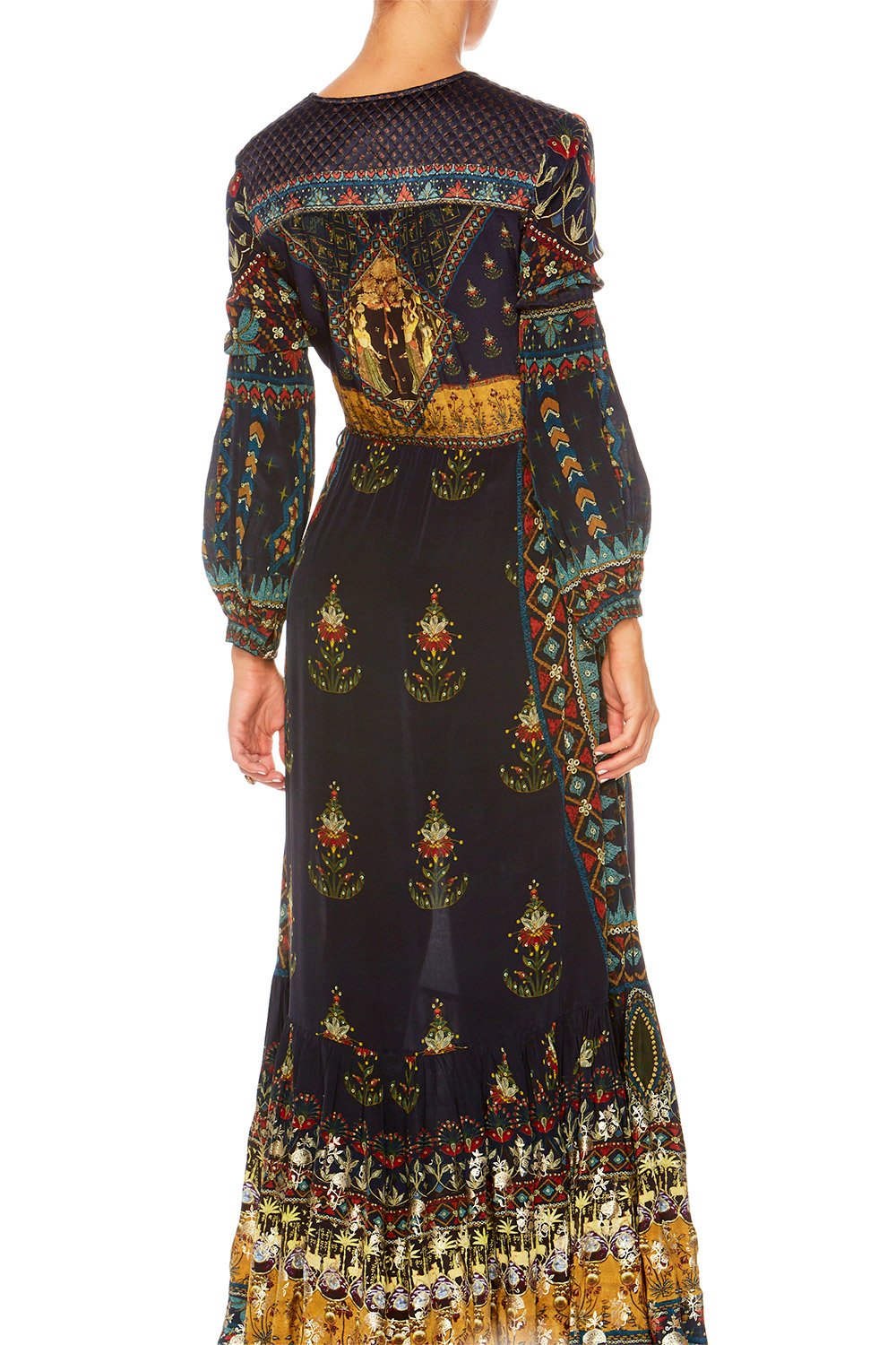 BLISS OF BOHEMIA QUILTED YOKE WRAP DRESS