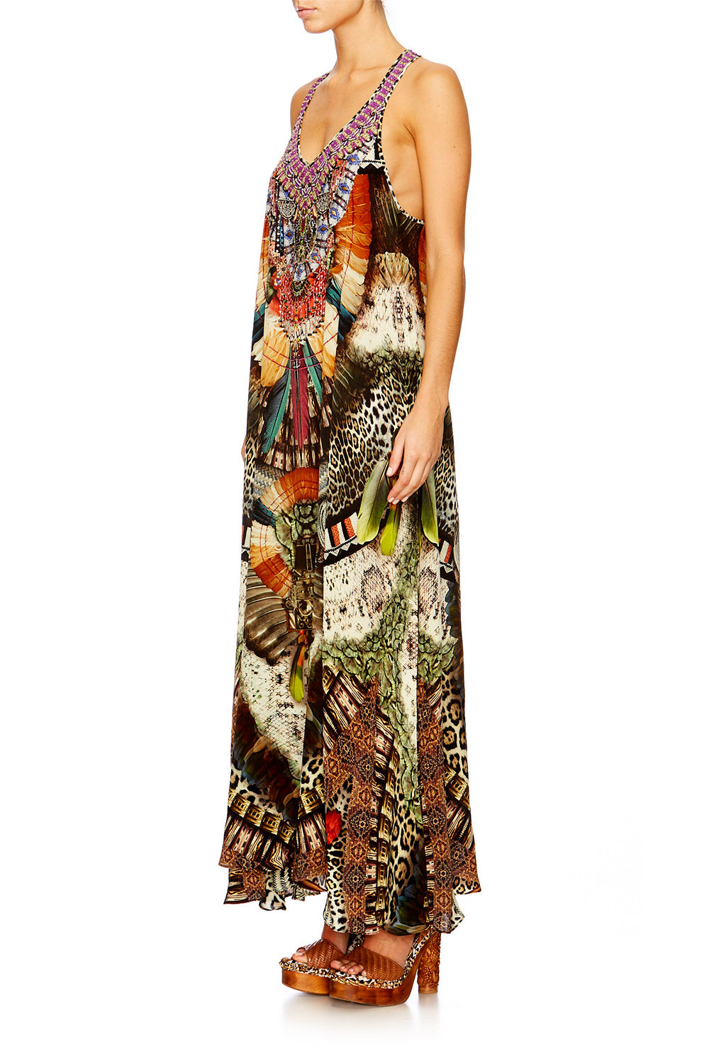 LIGHT MY FIRE V NECK RACER BACK DRESS