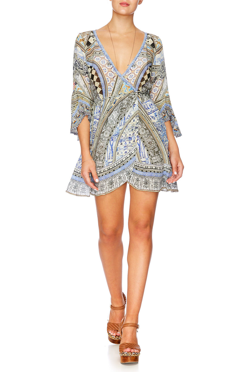 LOST IN A DREAM WRAP MINI DRESS