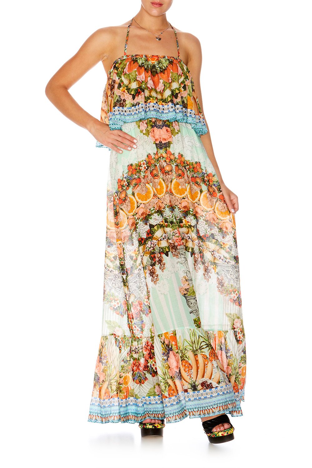 SLICE OF PARADISE ELASTIC WAIST MAXI W FLOUNCE