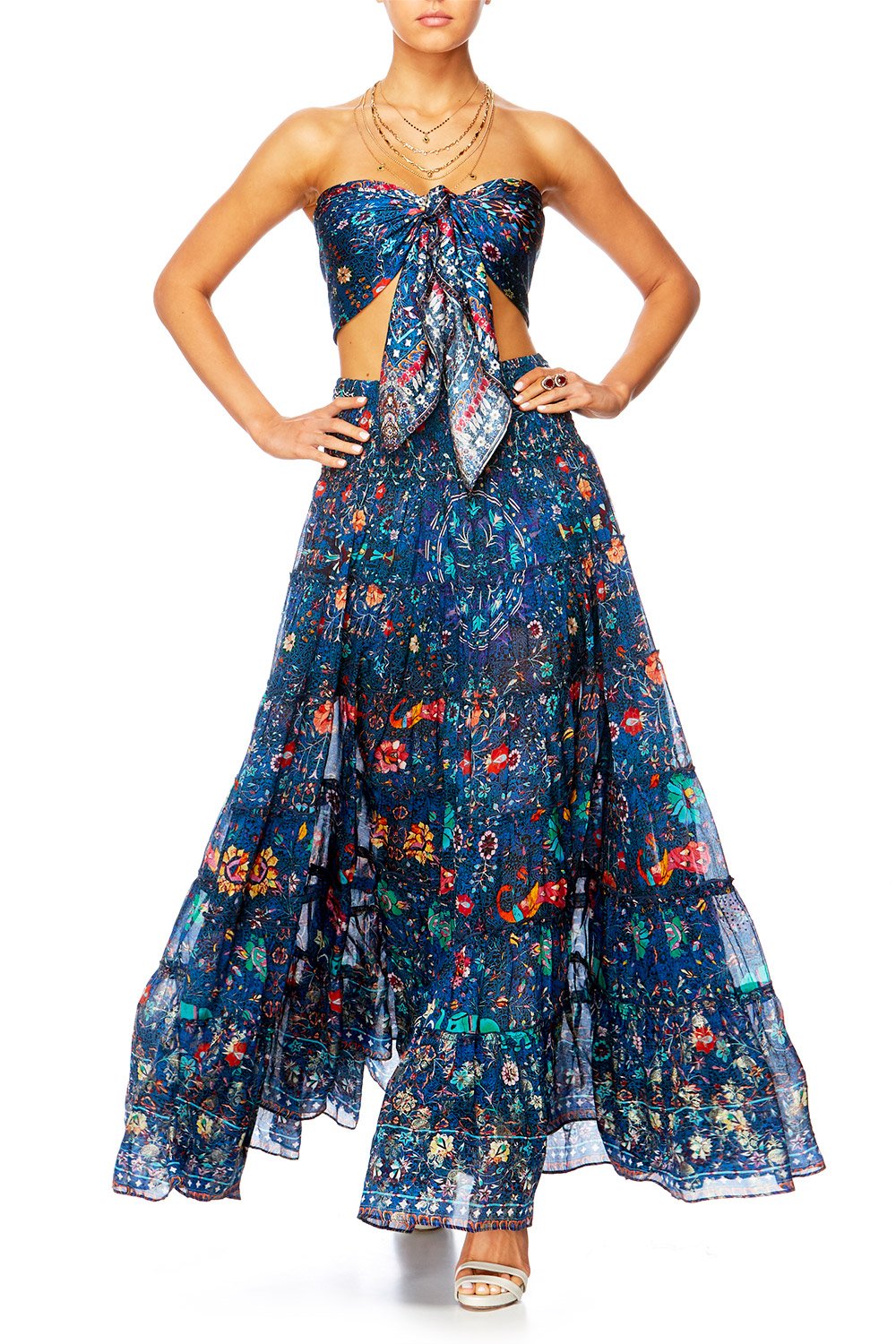 KINDNESS KALEIDOSCOPE SHEER TIERED CIRCLE SKIRT