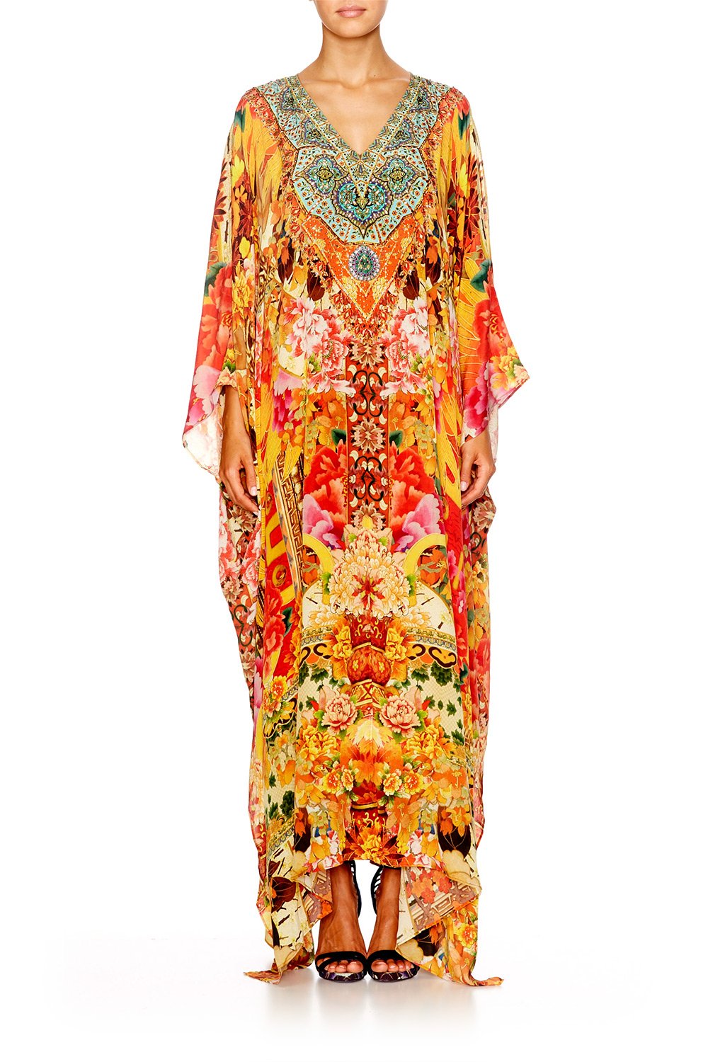 GRANDMA'S MANTELPIECE SPLIT FRONT & SLEEVE KAFTANGRANDMA'S MANTELPIECE SPLIT FRONT & SLEEVE KAFTAN