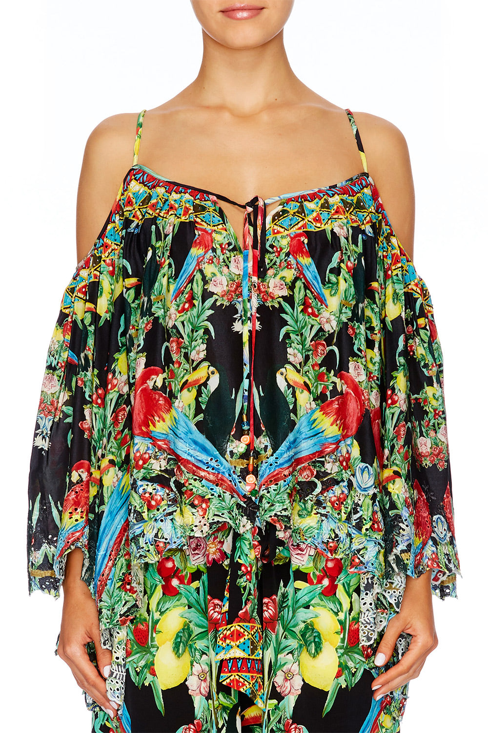 TOUCAN PLAY LONG SLEEVE DROP SHOULDER TOP