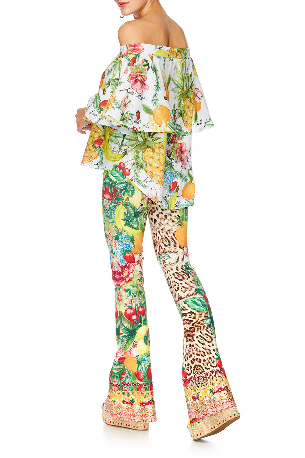 THERES NO PLACE LIKE RIO ELASTICATED FLOUNCE TOP