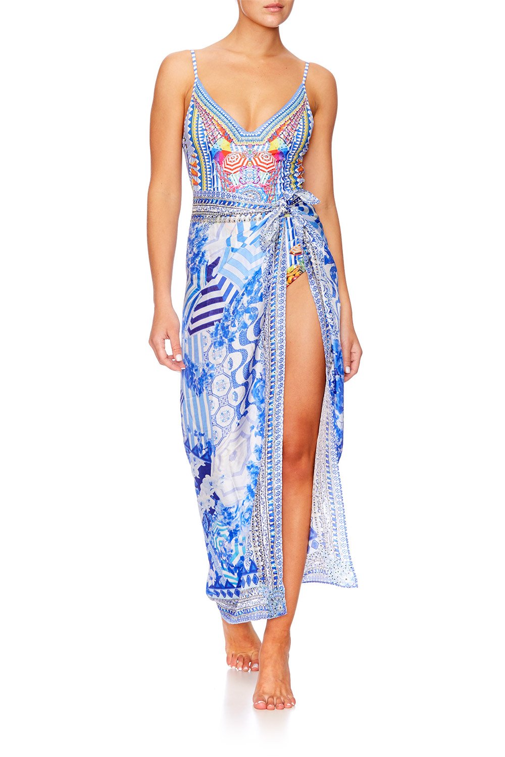 BOOK A SHADE WIRED V-NECK ONE PIECE