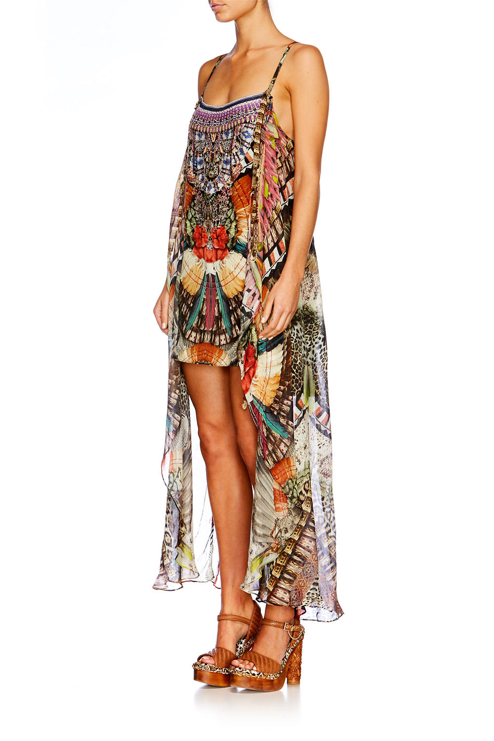 LIGHT MY FIRE MINI DRESS WITH LONG OVERLAY