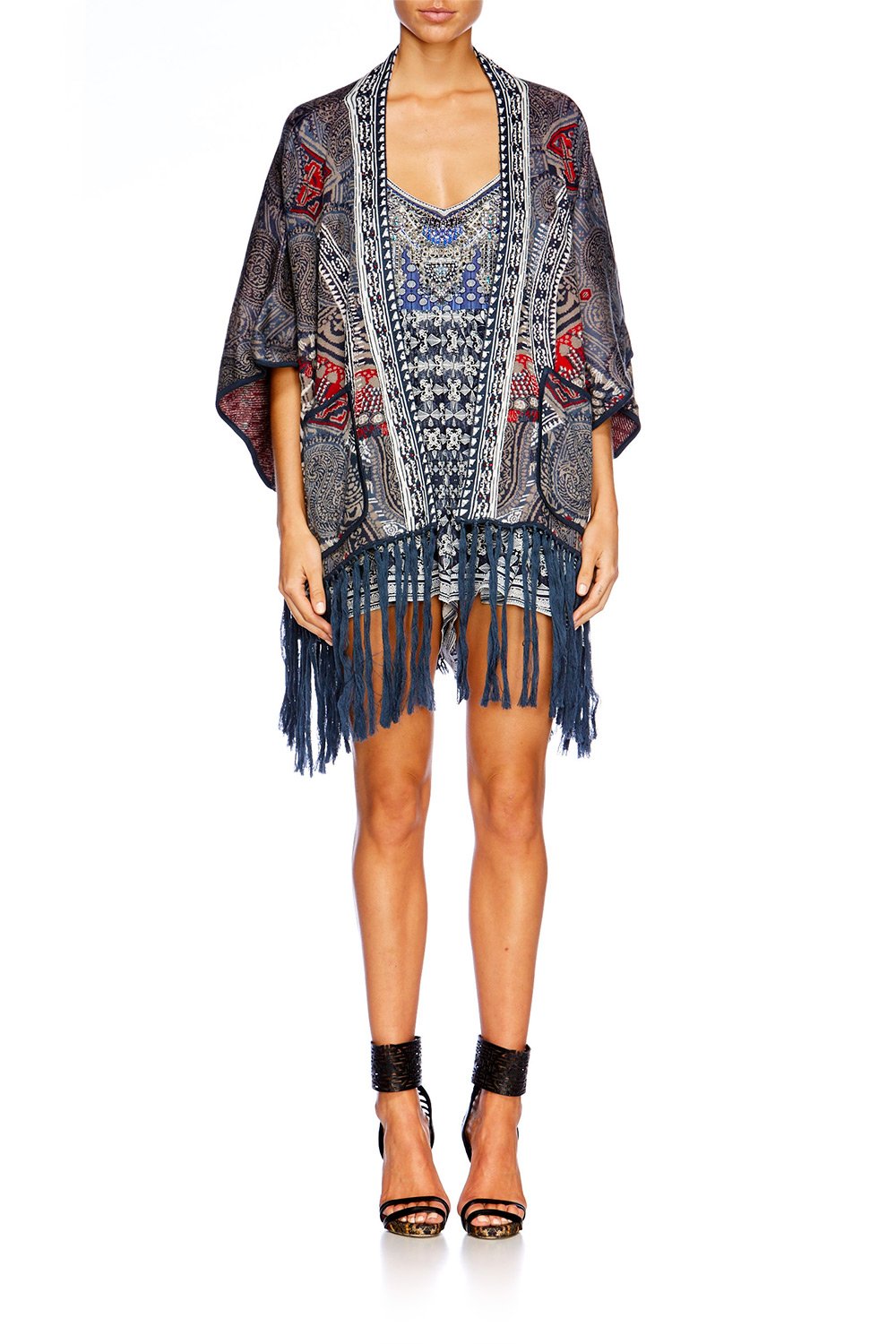 TEACHERS PET PONCHO W POCKETS & FRINGING