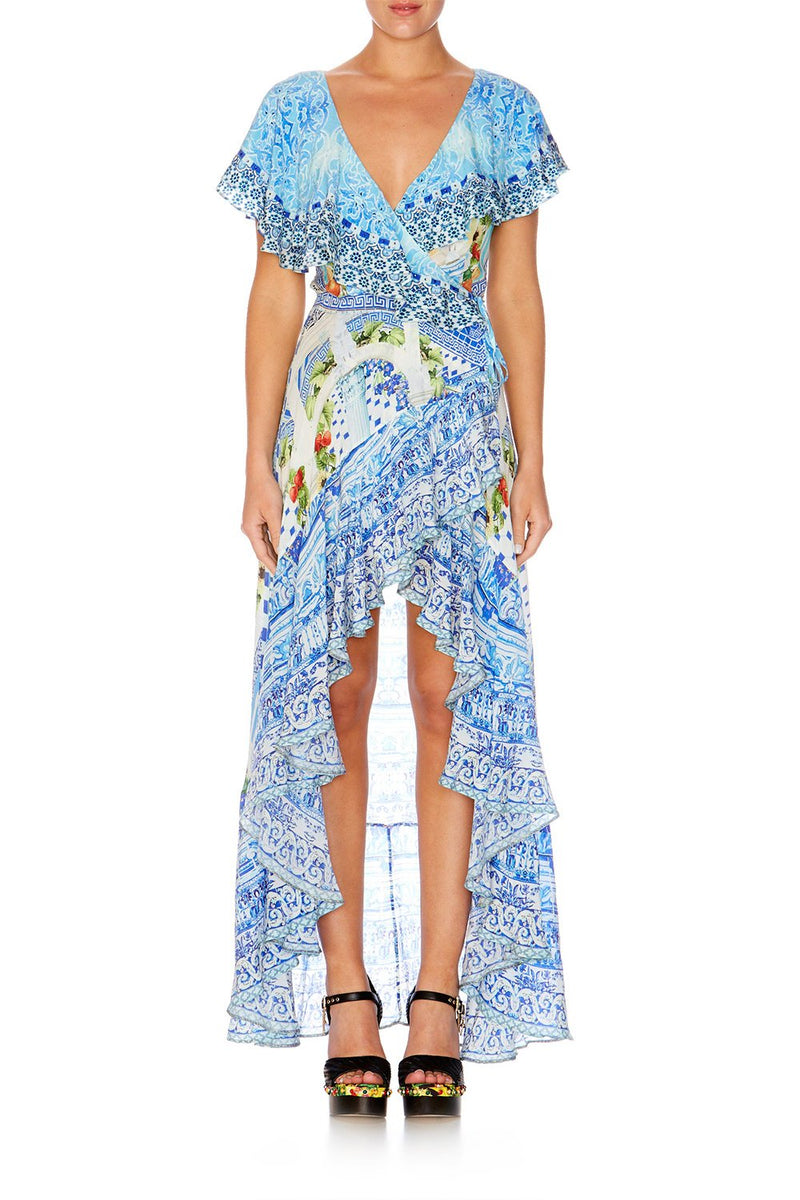 FRILL SLEEVE LONG DRESS RIO RIOT