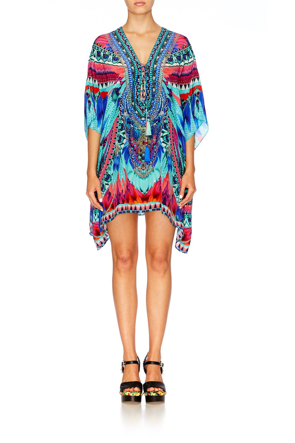SKY FALL SHORT LACE UP KAFTAN