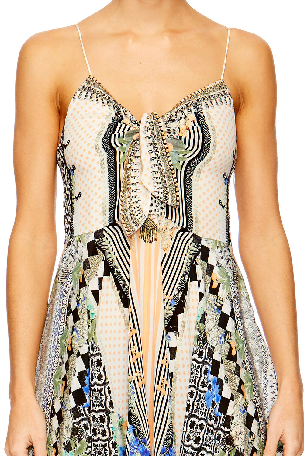 SALVADOR SECRETS SHORT DRESS W TIE FRONT