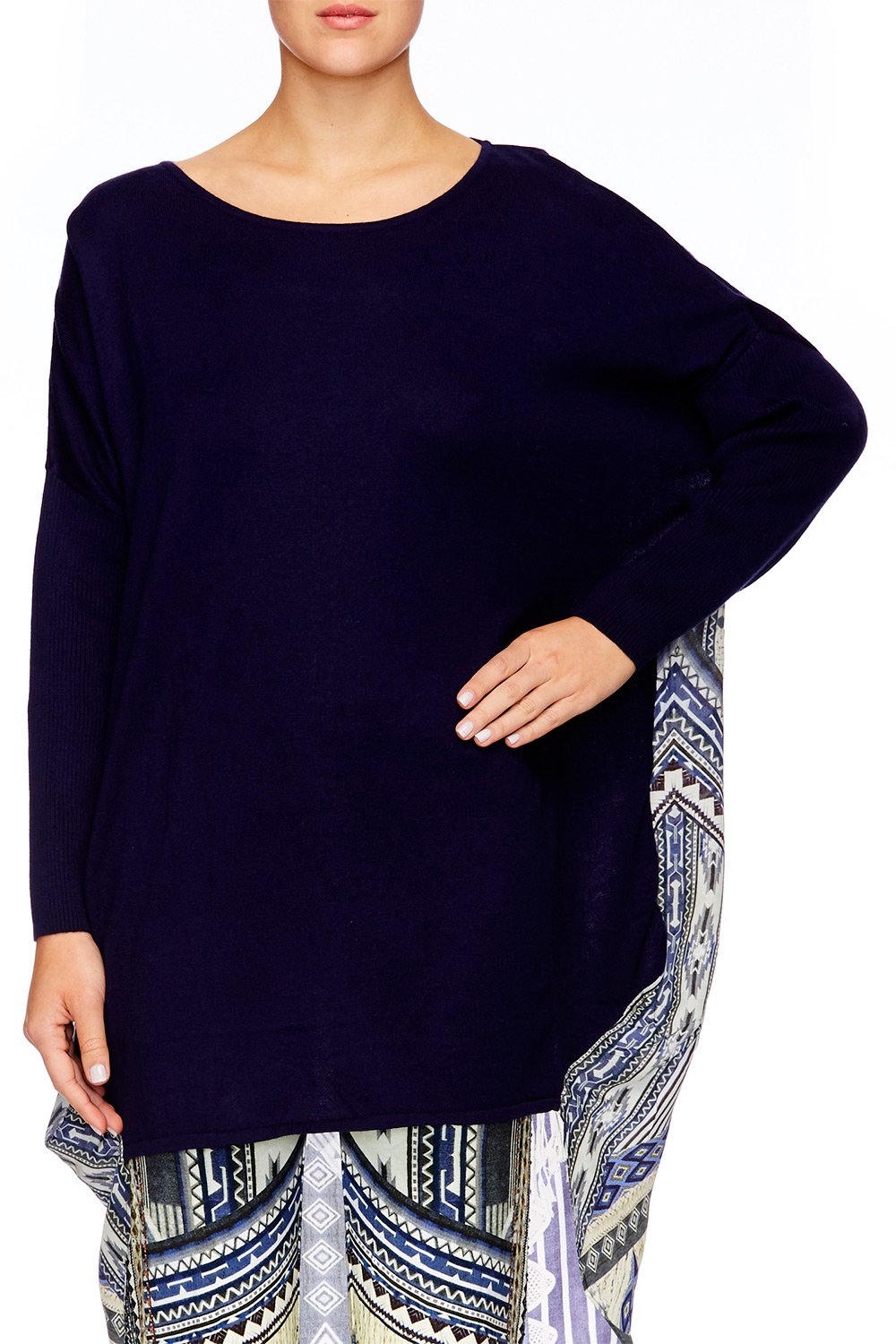 TIE THE KNOT LONG SLEEVE JUMPER W PRINT BACK