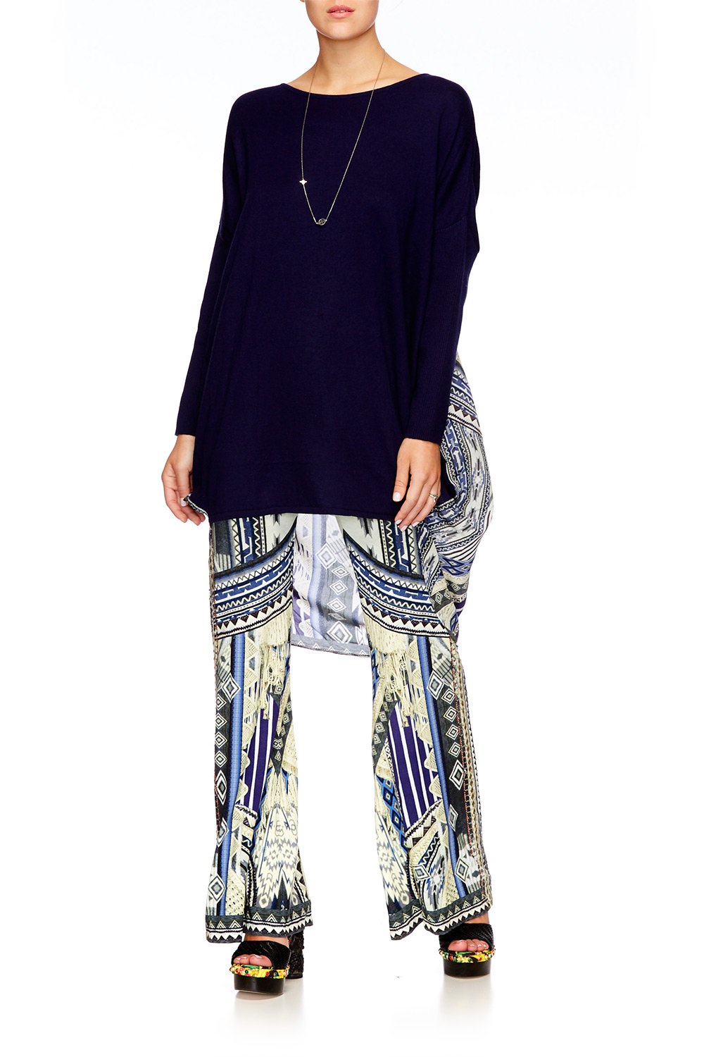 TIE THE KNOT LONG SLEEVE JUMPER W PRINT BACK