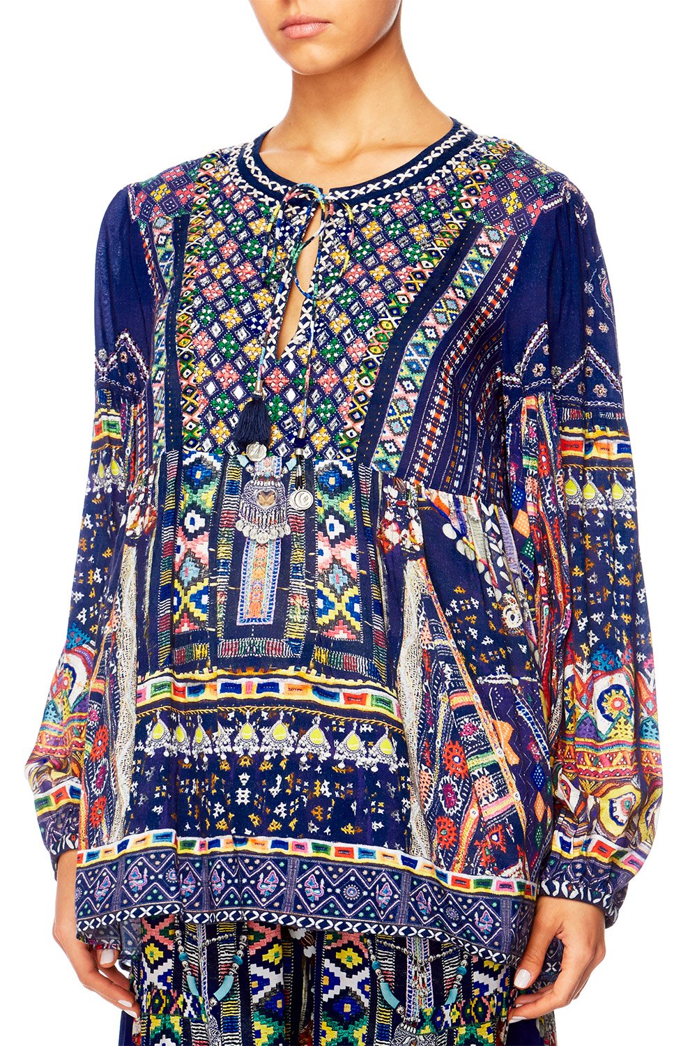 WHERE YOULL FIND ME LONGLINE PEASANT TOP