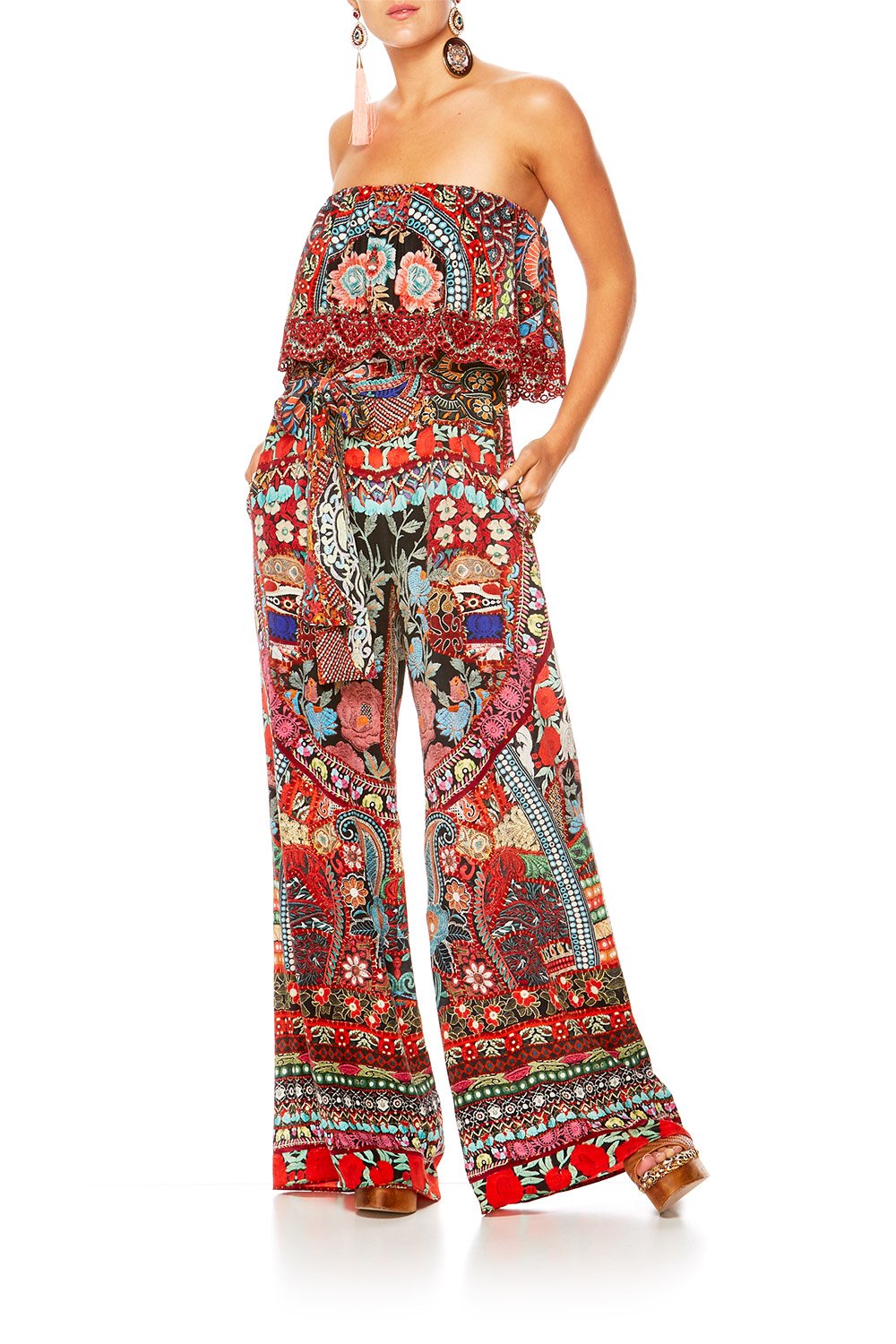 QUEEN ALIKA STRAPLESS JUMPSUIT W FRILL