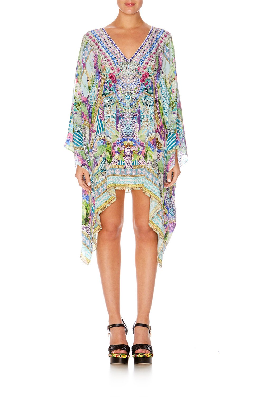SALVADOR FIELDS FOREVER SPLIT SHOULDER SHORT KAFTAN