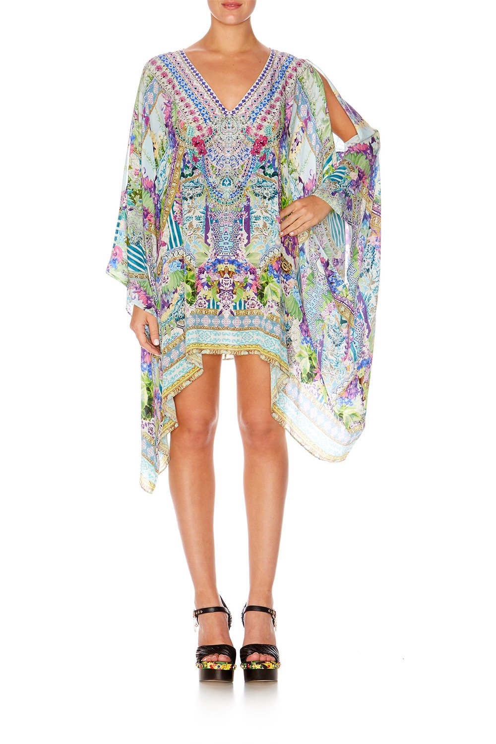 SALVADOR FIELDS FOREVER SPLIT SHOULDER SHORT KAFTAN
