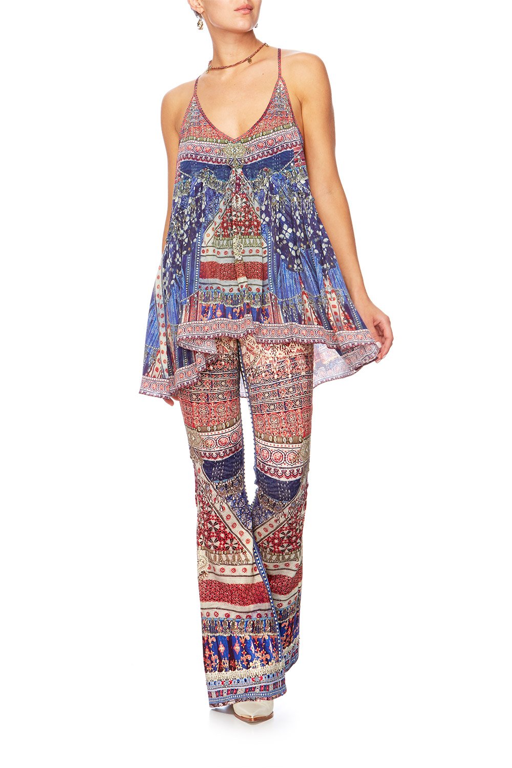 OVERNIGHT BAG HIGH WAISTED FLARED TROUSER