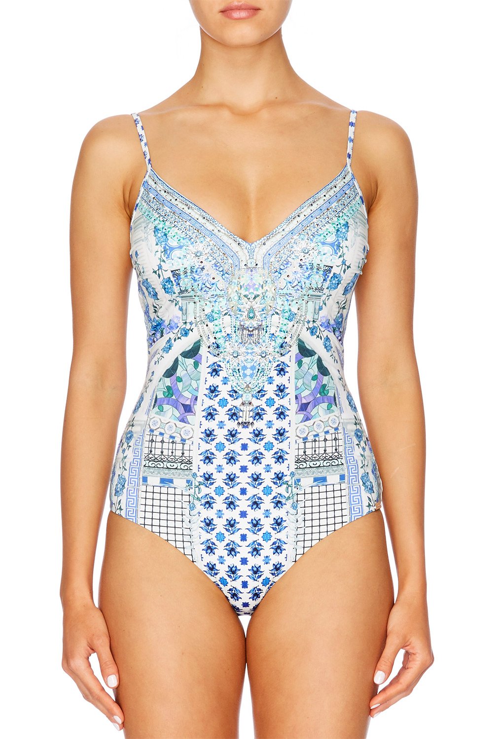 SALVADOR SUMMER V-NECK ONE PIECE W TUCKS