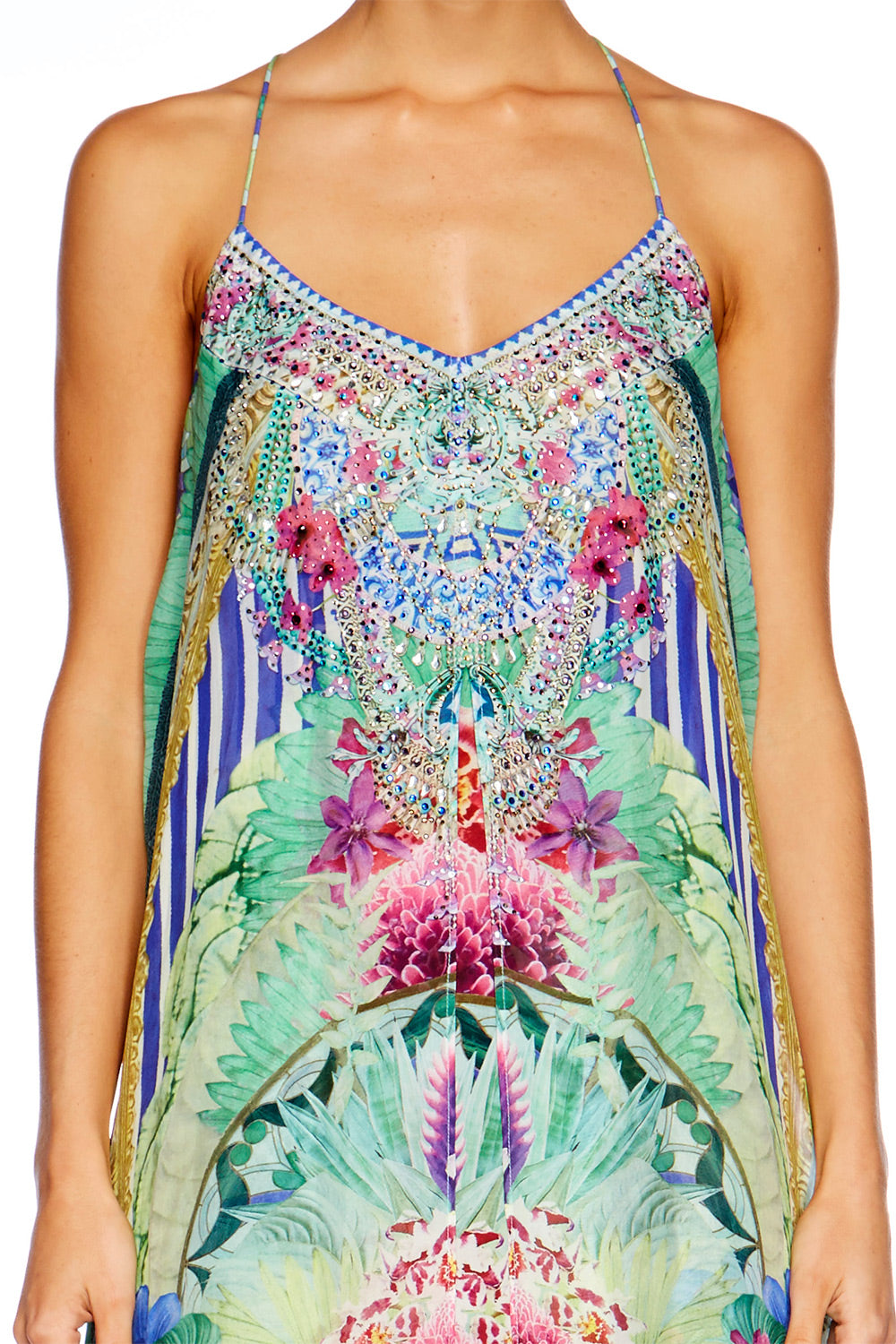 BAHIA BLISS SPLIT FRONT DRESS W LONG BACK