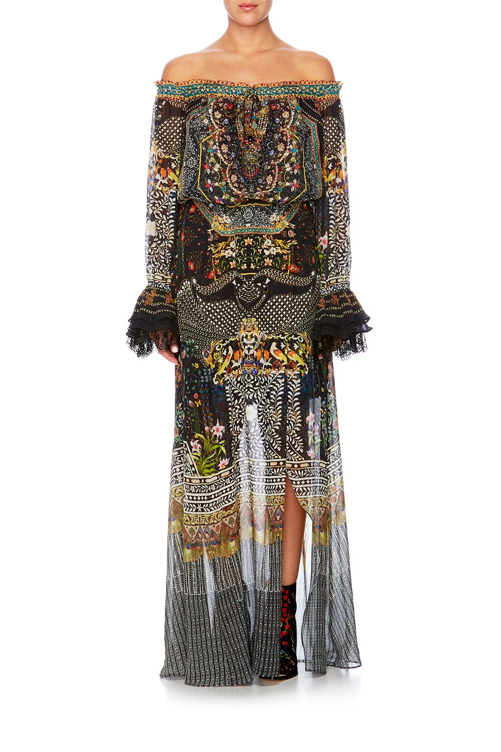 BEHIND CLOSED DOORS DROP SHOULDER SPLIT DRESS