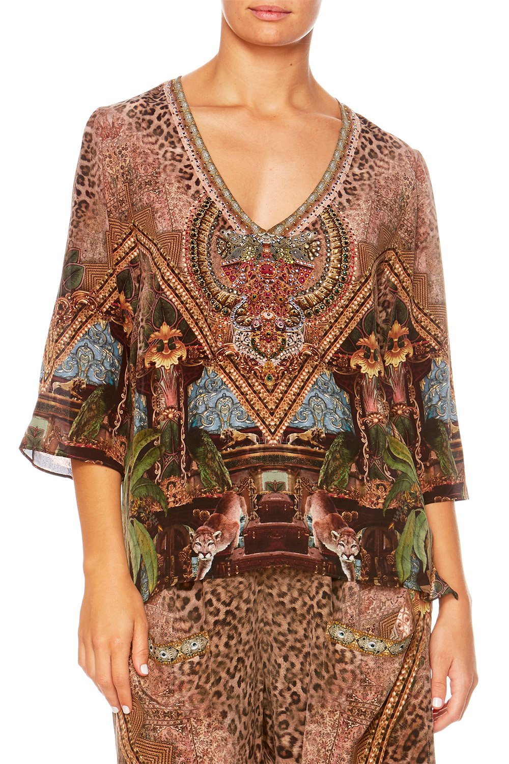 THE GYPSY LOUNGE V-NECK OVERSIZED BLOUSE